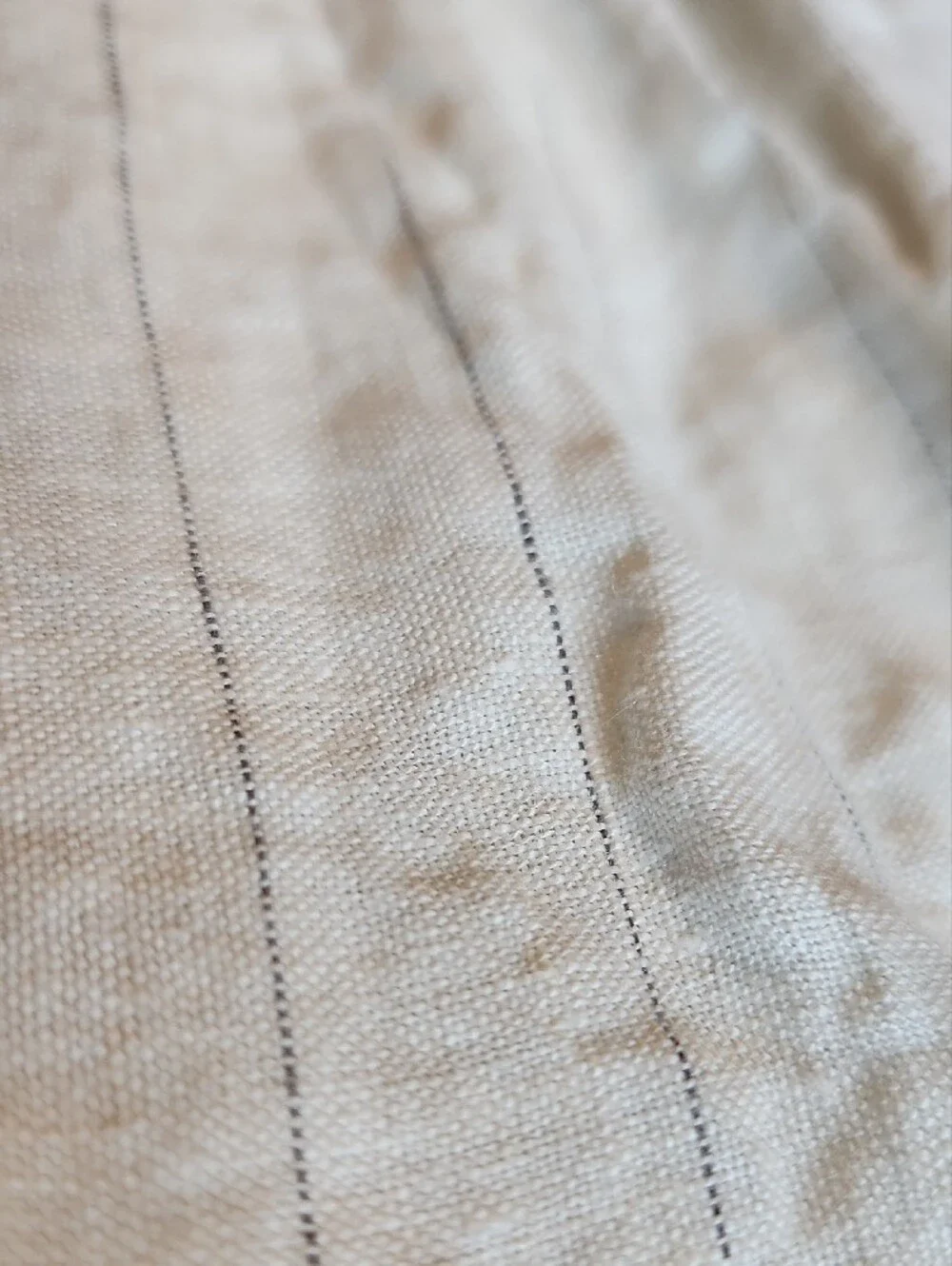 Crate&Barrel Cream Linen Euro Sham Pillowcase with Grey Pinstripes